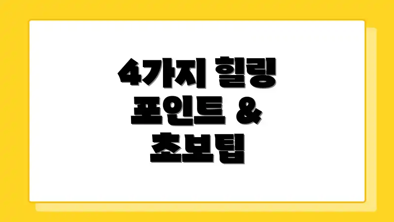 4가지 힐링 포인트 & 초보팁