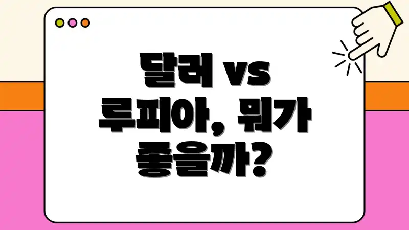 달러 vs 루피아, 뭐가 좋을까?