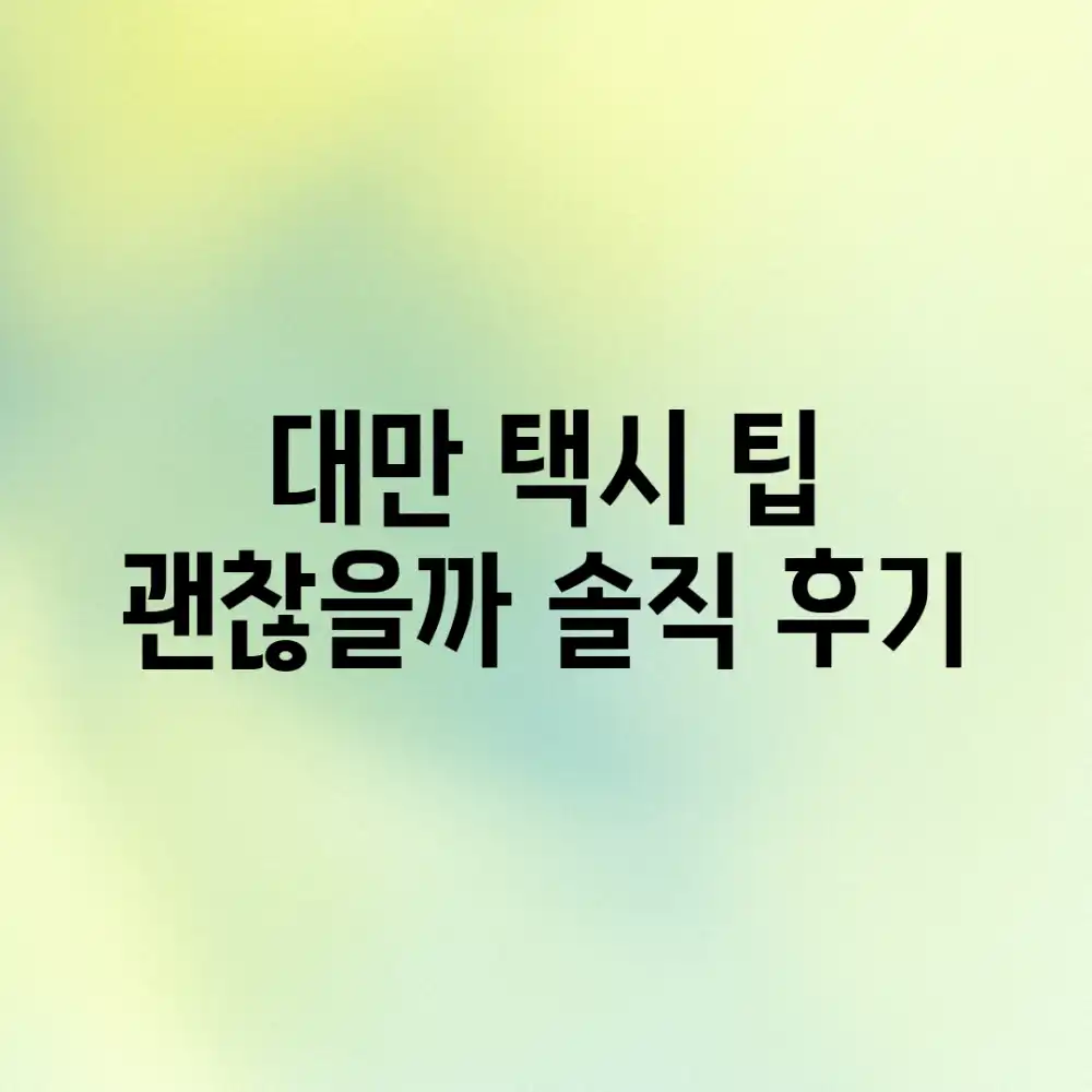 대만 택시 팁, 괜찮을까? 솔직 후기!