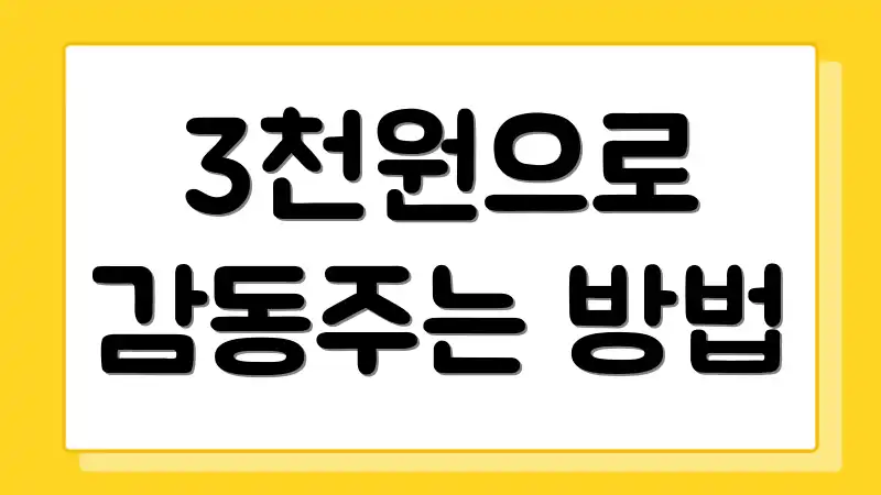 3천원으로 감동주는 방법