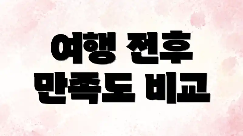 여행 전후 만족도 비교