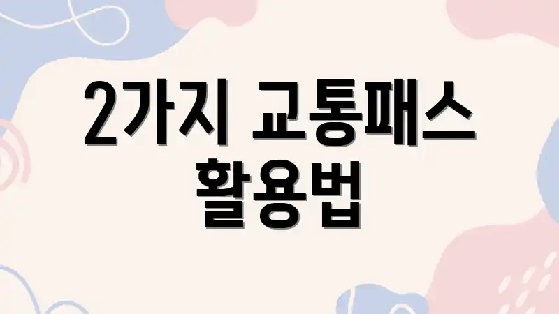 2가지 교통패스 활용법