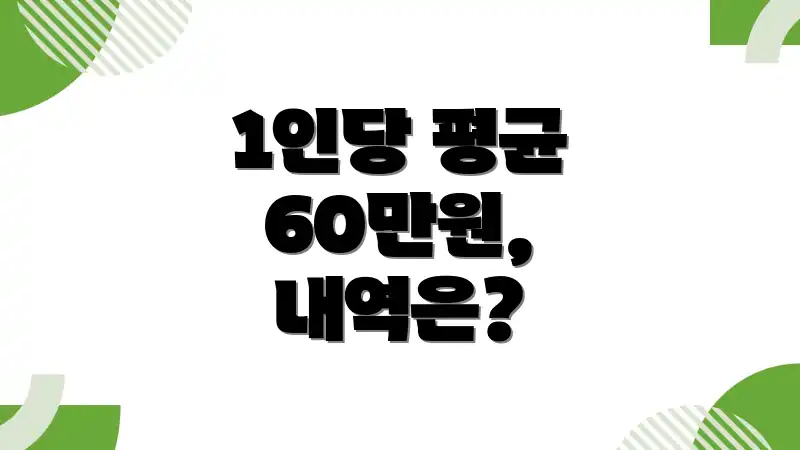 1인당 평균 60만원, 내역은?