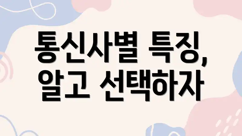 통신사별 특징, 알고 선택하자