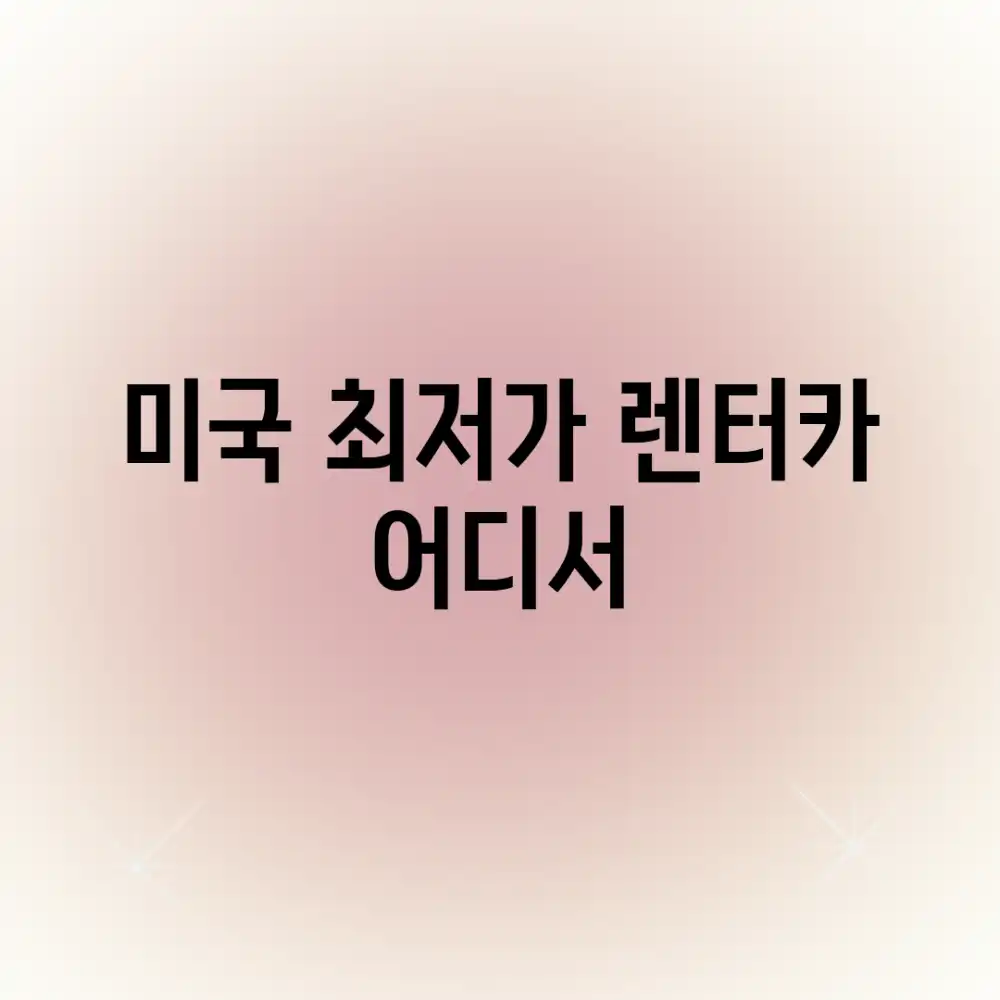 미국 최저가 렌터카, 어디서?