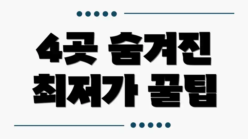 4곳 숨겨진 최저가 꿀팁