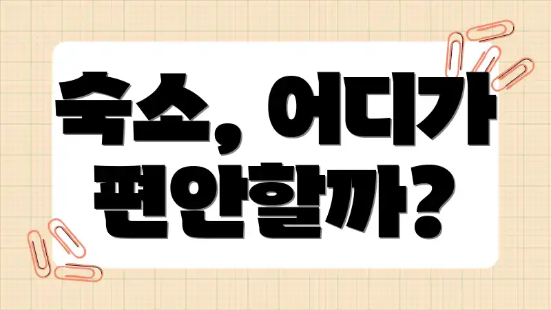 숙소, 어디가 편안할까?