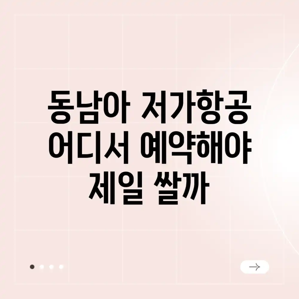 동남아 저가항공, 어디서 예약해야 제일 쌀까?