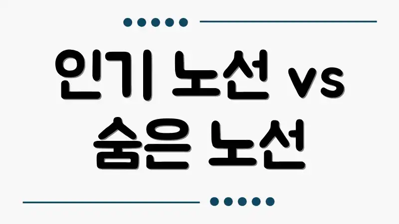 인기 노선 vs 숨은 노선