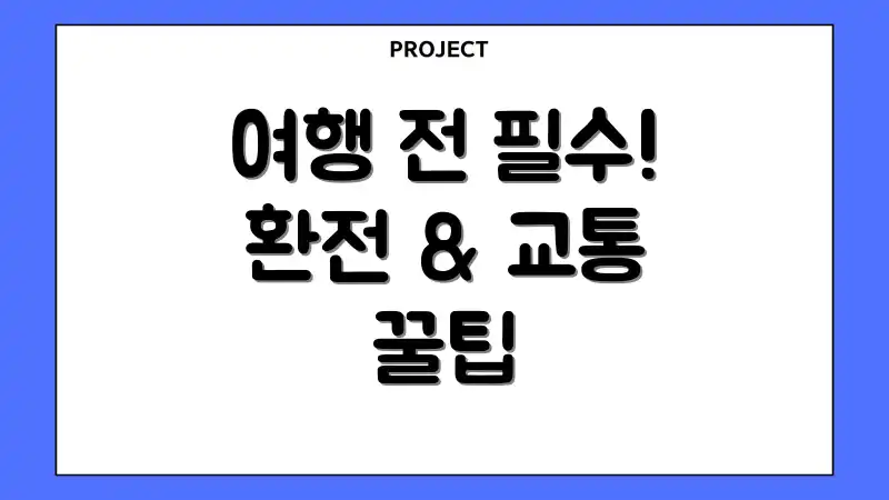 여행 전 필수! 환전 & 교통 꿀팁