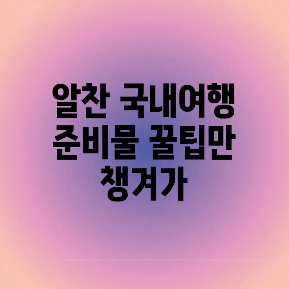 알찬 국내여행 준비물? 꿀팁만 챙겨가!