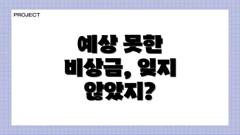 예상 못한 비상금, 잊지 않았지?
