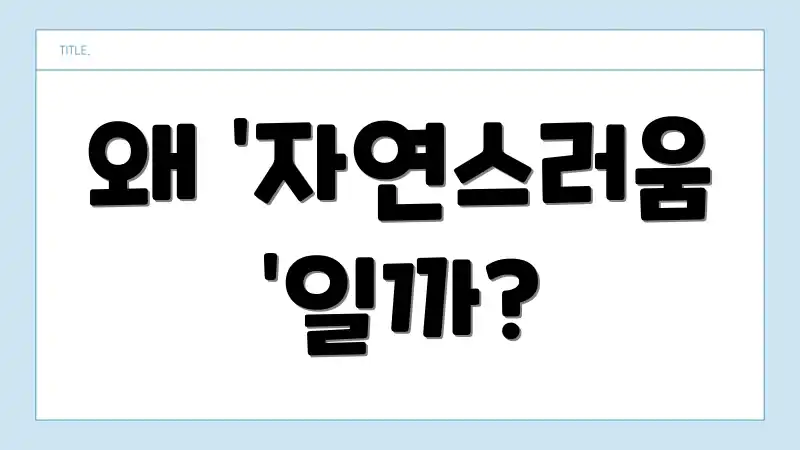 왜 '자연스러움'일까?