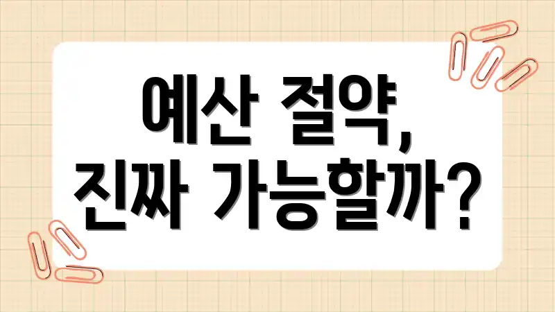 예산 절약, 진짜 가능할까?