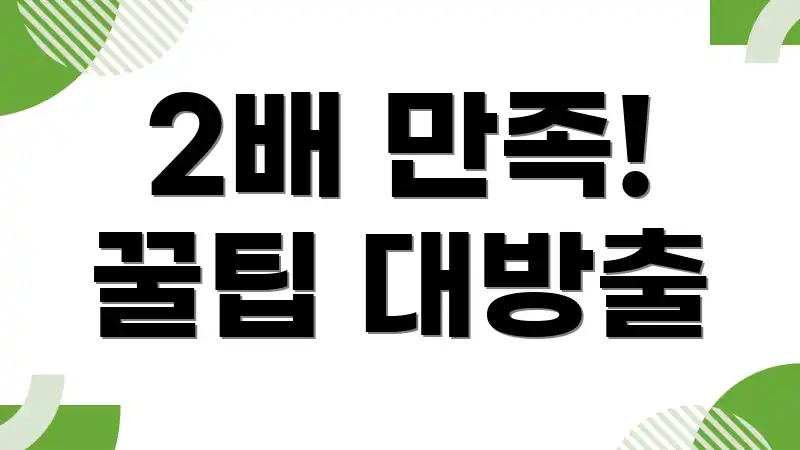 2배 만족! 꿀팁 대방출