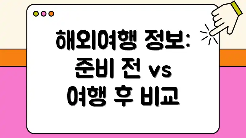 해외여행 정보: 준비 전 vs 여행 후 비교
