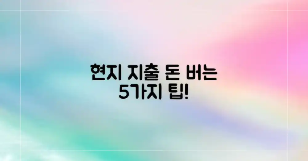 현지 지출 5가지 팁