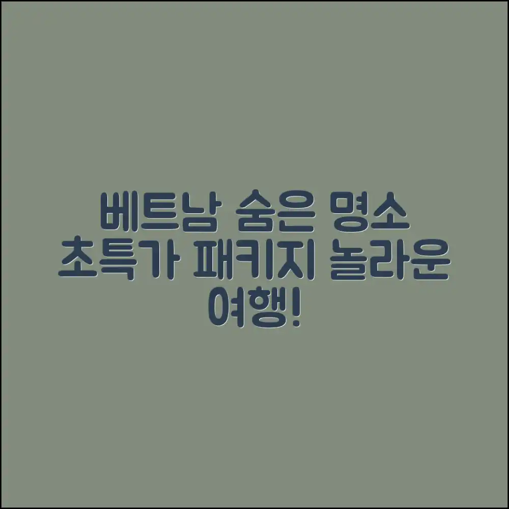 믿을 수 없는 베트남 여행 패키지: 숨겨진 명소 공개