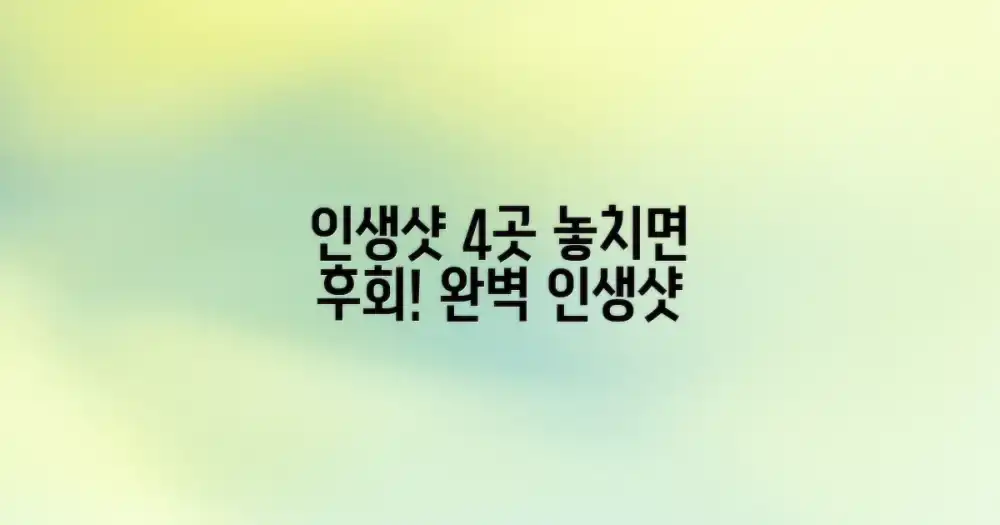 4가지 인생샷 명당